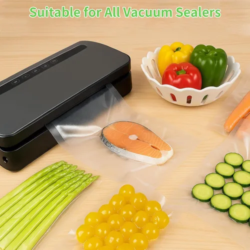 Vista 6 de MakMeFre 100 Large Gallon Size 4mil 11" x 20" Vacuum Sealer Bags with BPA Free and Heavy Duty,Great for Food Storage Vaccume Sealer PreCut Bag