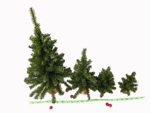 Vista 7 de Decoración de árbol de Navidad de mesa pequeña con base de madera real para escritorio, bandeja escalonada, repisa, pino artificial sin decorar
