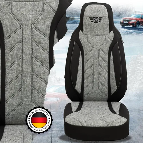 Vista 7 de Bremer SITZBEZÜGE Protective Covers for Mercedes E Class W124 S124 PLKT201 PLKT201 - Negro/Gris