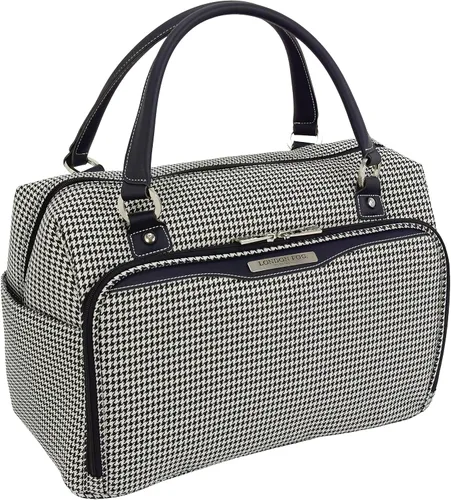 Vista 3 de London Fog Oxford III - Juego de 2 piezas (bolsa de cabina y 25 pulgadas giratoria), color blanco y negro, Negro Blanco, London Fog Oxford Iii