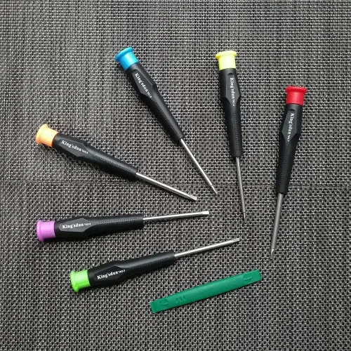 Vista 7 de Juego de destornilladores de cabeza triangular completa para juguetes electrónicos, 7 piezas de tornillos de seguridad triangulares Kit