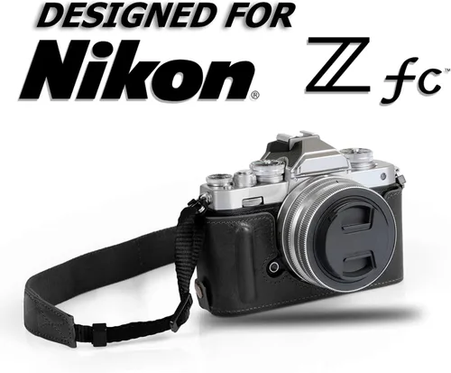 Vista 9 de MegaGear MG2016 Ever Ready - Funda de piel auténtica para cámara compatible con Nikon Z fc (negro)