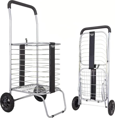 Vista 18 de dbest products - Carrito Cruiser Deluxe 2 para compras y comestibles con ruedas, cesta de lavandería plegable, carrito de utilidad compacto, ligero