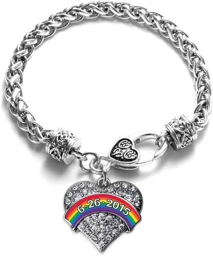 Vista 217 de Inspired Silver - Pulsera de plata con dije de corazón pavé con joyas de circonita cúbica