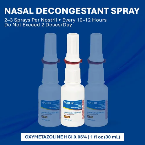 Vista 4 de MAJOR Spray Descongestionante Nasal de Máxima Potencia, Oximetazolina HCl 0.05% Aerosol de Bomba, Spray Nasal sin Somnolencia, Alivio de hasta 12