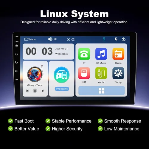 Vista 4 de Estéreo de coche Linux de 9 pulgadas para Honda CR-V CRV 2007-2011 Pantalla táctil IPS Radio de coche con Carplay y Android Auto Soporte Cámara