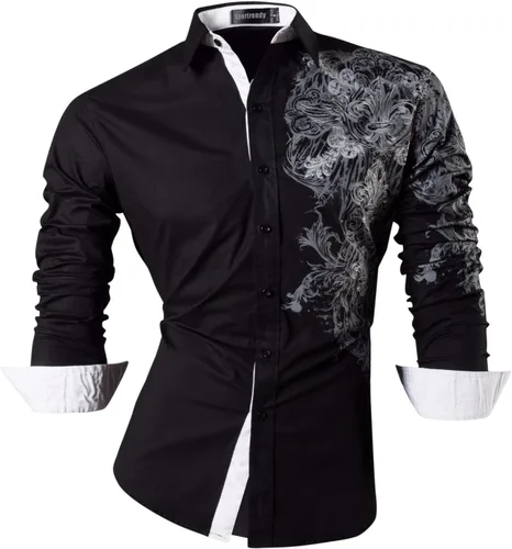 Vista 5 de JZS041, camisa de vestir de manga larga para hombre