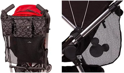 Vista 6 de J.L. Childress Disney Baby Cups 'N Cargo - Organizador universal para cochecito y accesorios, ganchos para cochecito de Mickey Black y Disney Baby