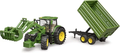 Vista 4 de Bruder 09828 John Deere 7R 350 con cargador frontal y remolque