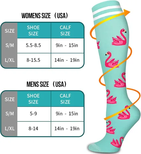 Vista 7 de Calcetines médicos de compresión de cobre para mujeres y hombres (6 pares), el mejor apoyo para correr, atletismo, enfermería, viajes