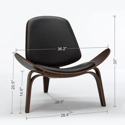 Vista 2 de OAKHAM Comfy Shell - Silla decorativa moderna de mediados de siglo para sala de estar y dormitorio, con almohadillas protectoras para los pies