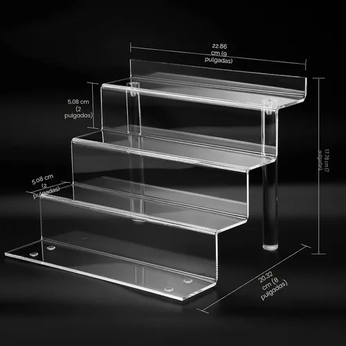 Vista 2 de bigantss Estante acrílico de 9 pulgadas para organizador de perfumes, estantes Funko POP de 4 niveles, organizador de colonia, soporte de exhibición