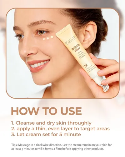 Vista 8 de LA.PERSONAL Relleno de arrugas para arrugas profundas y líneas finas, crema instantánea de estiramiento facial de ojos, bolsas rápidas debajo