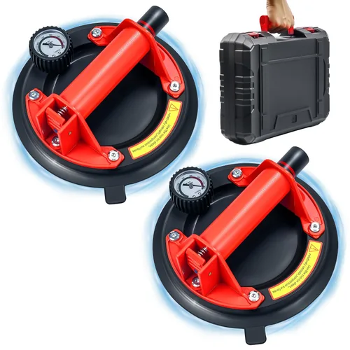 Vista 8 de 2 paquetes de ventosas de vidrio de 8" para levantar vidrio grande, máxima carga 960lbs, ventosas de succión para ventanas resistentes, ventosas