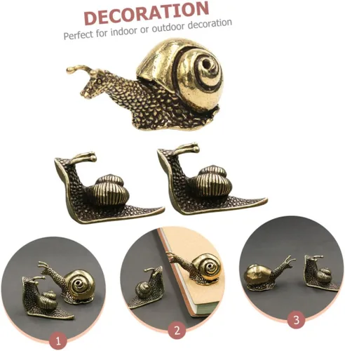 Vista 7 de Cabilock Decoración de caracol de latón exquisita oficina escritorio caracol ornamento escultura de caracol
