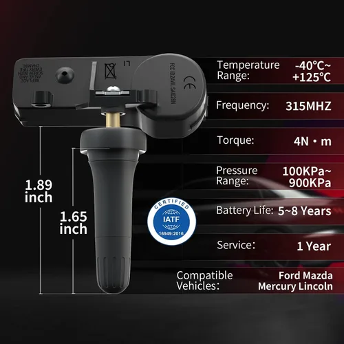 Vista 3 de Marsflex Sensor TPMS 4 piezas compatible con Ford F150 Mazda Lincoln Mercury Explorer Mustang Expedition Edge Escape Fusion, Sensor de Monitoreo