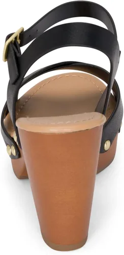 Vista 5 de STYLISH S SHIFT - Sandalias de tacón de plataforma de madera sintética con correa de tobillo y puntera abierta para mujer