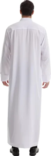 Vista 6 de Ropa musulmana para hombre, bata de caftán duradera, vestido largo de Dubai, ropa étnica, 1 bata suave