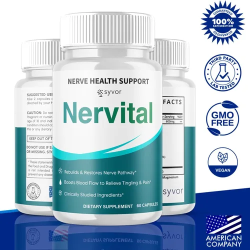 Vista 2 de Paquete de 3 cápsulas Nervitales, píldoras oficiales de suplemento nervioso con todos los ingredientes naturales, fórmula avanzada para una salud