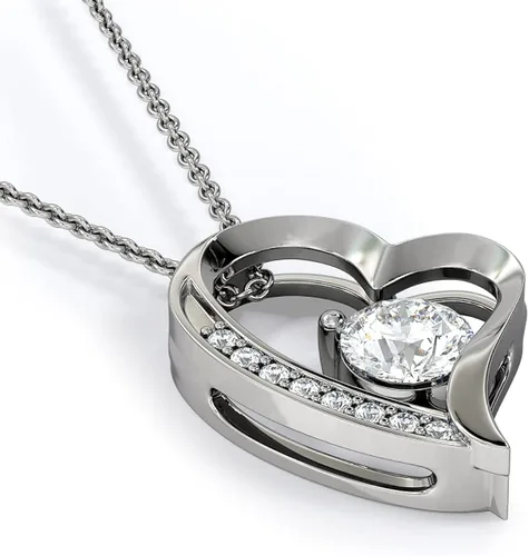 Vista 2 de Regalo de Navidad Para Mi Esposa Collar Acabado en Oro Blanco Regalo para Mujer en Español
