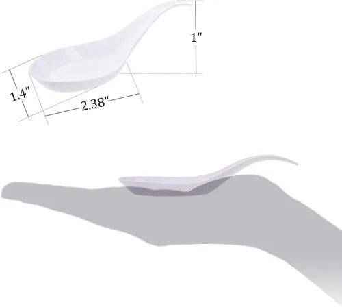 Vista 4 de Kingrol 200 cucharas de plástico para aperitivos, cucharas de degustación desechables para postres, aperitivos, sopas, sushi, salsas para sumergir