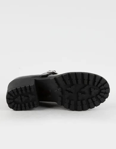 Vista 4 de Zapatos Mary Jane para mujer tacones de bloque bajo punta redonda cerrada