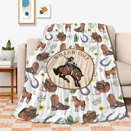 Vista 9 de Manta de caballos regalos para niñas y niños, manta de caballo regalos para decoración de bebé, manta de felpa suave y ligera de franela polar