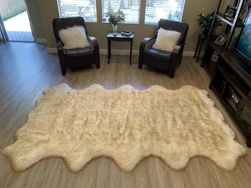 Vista 56 de LAMBZY Alfombra de pelo de oveja sintética, hipoalergénica, súper suave, sedosa para sala de estar, habitación de los niños, sofá
