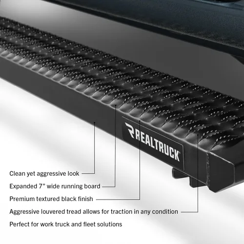 Vista 4 de N-Fab - Escalones para Ford Transit Van Longitud de la cabina, aluminio inoxidable y negro texturizado, GFF19TV-TX Compatible con Ford Transit