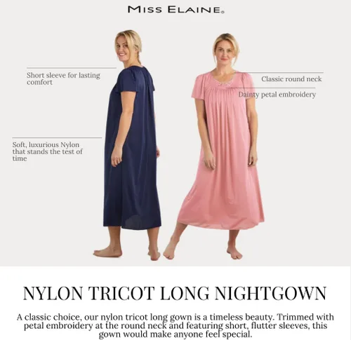 Vista 3 de Miss Elaine camisón de punto con mangas largas estilo mariposa para mujer