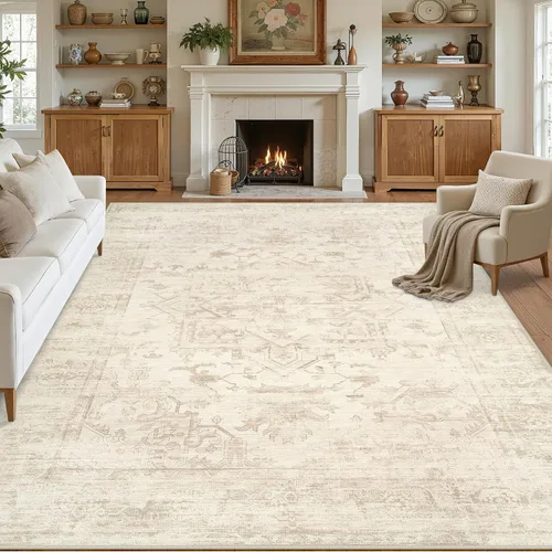 Vista 27 de Alfombras de área 8x10 Sala de estar: Dormitorio Alfombra Lavable Beige