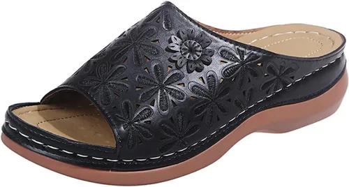 Vista 27 de Ladmiple - Sandalias ortopédicas de cuña para mujer, cómodas sandalias ortopédicas para caminar con soporte de arco 2024
