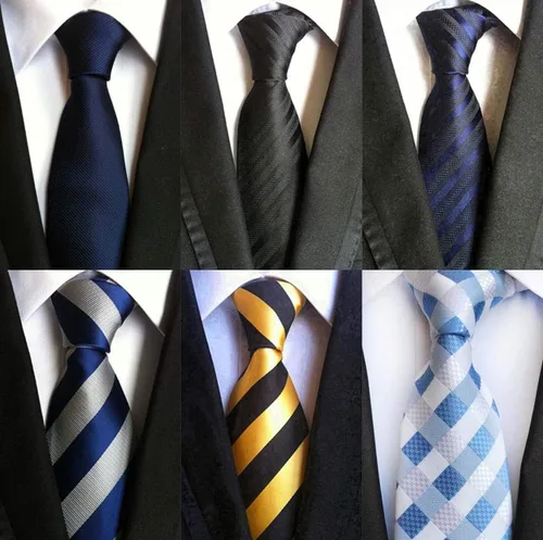 Vista 110 de WeiShang Lote de 6 corbatas clásicas de seda para hombre, corbatas tejidas jacquard