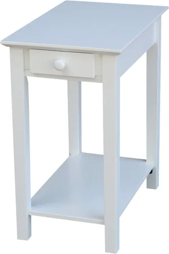 Vista 16 de IC International Concepts, Mesa auxiliar estrecha, madera real maciza, madera de parawood resistente, sala/dormitorio/entrada, dimensiones: 22