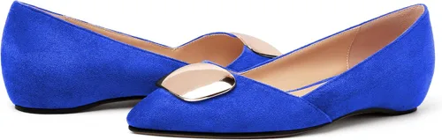 Vista 4 de YODEKS Zapatos planos de tacón bajo para mujer, zapatos planos de ballet con punta cerrada