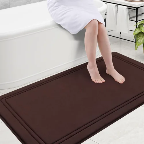 Vista 81 de Grandaily Alfombra de Baño de Espuma Viscoelástica 24x16, Ultra Suave, Antideslizante y Absorbente, Alfombras de Baño Lavables a Máquina y Secables