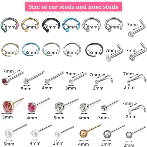 Vista 2 de Kit de 158 piezas de piercing de oreja, herramienta desechable para perforación de oreja, herramienta de perforación de oreja para el cuerpo, oreja