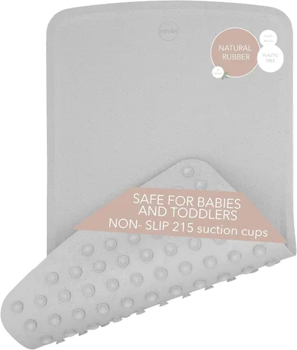 Vista 12 de HEVEA Tapete de baño ondulado de goma natural, largo, 28 x 16 pulgadas, tapete antideslizante para ducha y bañera con 388 ventosas, sin plástico