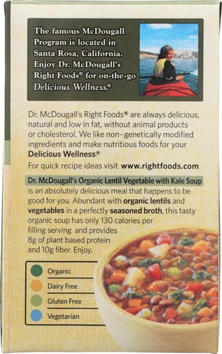 Vista 2 de Dr. Mcdougall's Sopa orgánica de verduras de lentejas, 18 onzas