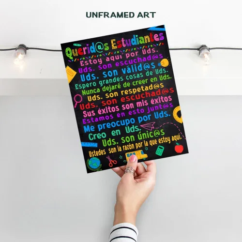 Vista 2 de Decoraciones para el aula, carteles motivacionales para niños latinos españoles en español, arte de pared para aula, suministros para profesores