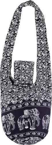 Vista 2 de Hippie Elephant Crossbody Bag - Bolso de hombro de algodón bohemio con interior espacioso - Bolso bohemio ligero ajustable