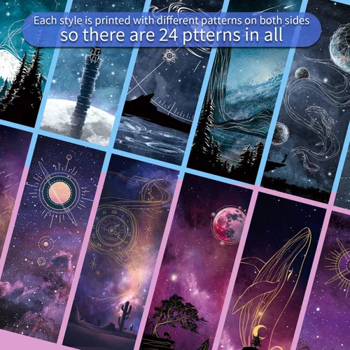 Vista 4 de Anseal Marcapáginas Cool Space Starry Night, marcadores para amantes de los libros, marcadores a granel para hombres, marca de libro única