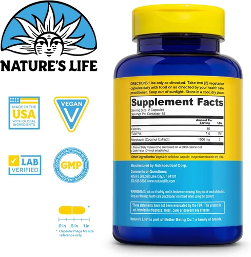 Vista 2 de Health From the Sun / Arkopharma monolaurin 100 % vegetariano, 86144, 1, 1