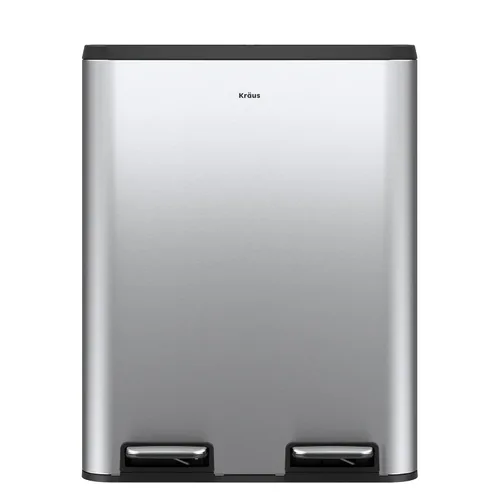 Vista 24 de Kraus GarbagePro Bote de basura rectangular de 13 galones manos libres con sensor de movimiento operado por batería en acabado negro mate con tapa