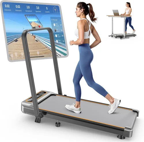 Vista 10 de Foldable Treadmill with 10% Incline Upgrade 3.5HP Low Noise Walking Pad Treadmill with Handle Bar 4 in 1 Portable Under Desk Treadmills for
