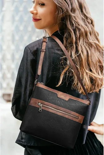 Vista 2 de CHOLISS Bolsos cruzados para mujer de tamaño mediano de cuero para viaje para mujer Monederos cruzados para mujer