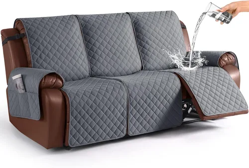 Vista 22 de KinCam Funda impermeable para sofá biplaza reclinable, funda antideslizante para sofá reclinable de 2 asientos, funda de sofá reclinable, protector