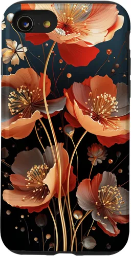 Vista 18 de Red Poppies Flowers In A Field Case for iPhone 16
