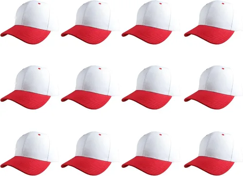 Vista 113 de Gorras de béisbol con correa trasera ajustable, lisas, negras, 12