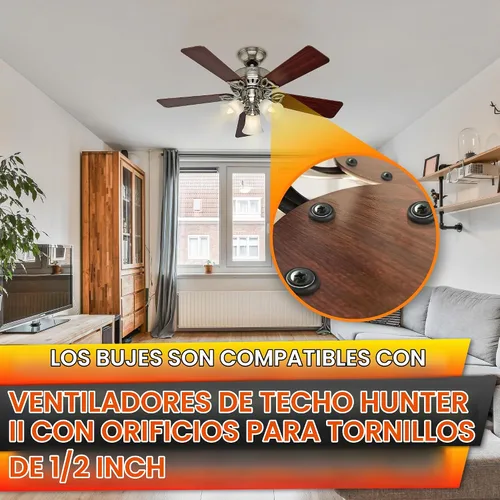 Vista 6 de Kit de ojales de goma de 1/2 pulgada para aspas de ventilador de techo